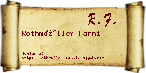 Rothmüller Fanni névjegykártya